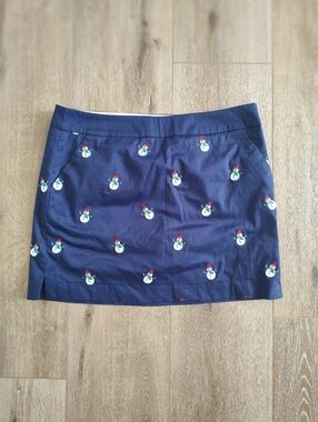 Loudmouth Christmas Holiday Snowman Golf Skort Navy Blue Pickleball 12